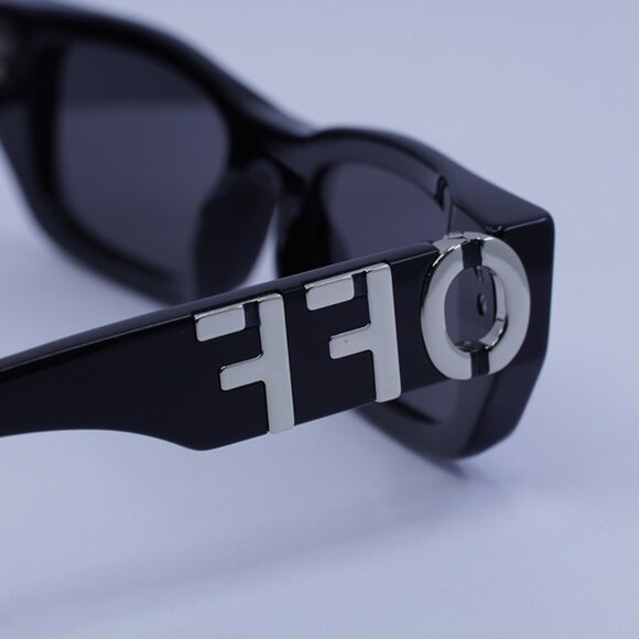 Off-White OERI124 FILLMORE 1007 Sunglasses Black Rectangle Frame, Grey Lenses - Picture 11 of 12